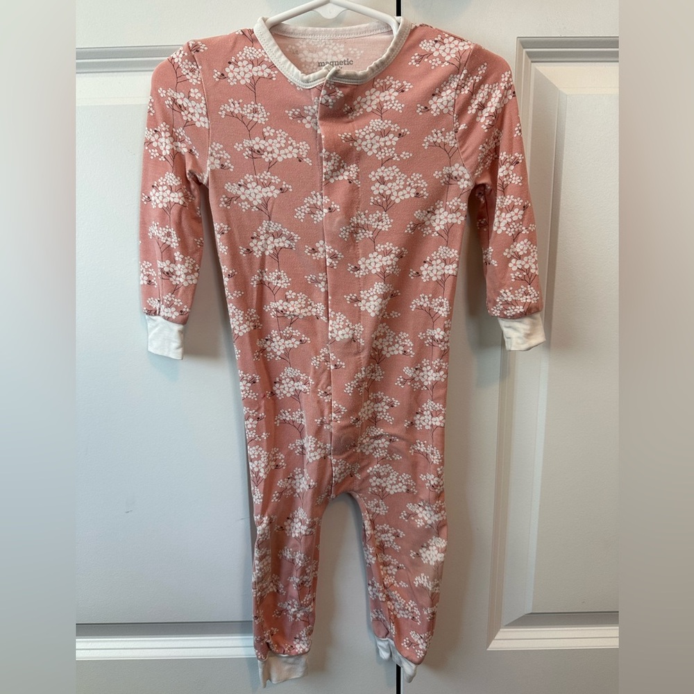 Magnetic Me Pink Floral One-Piece Bodysuit
